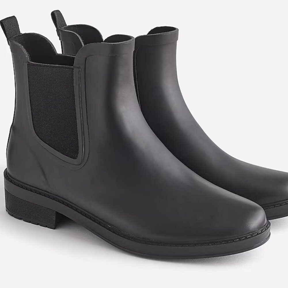 J. CREW Chelsea Matte Rain Boots AC041 Size 8 black